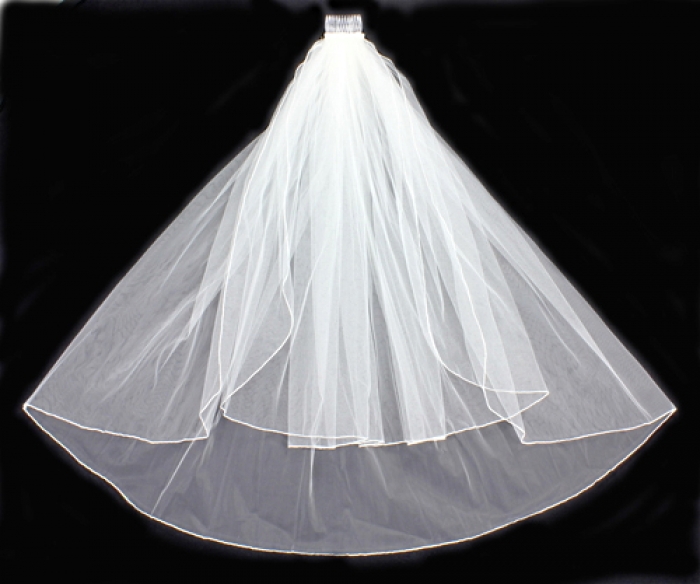 Bridal Veils  - Plain Tulle - Double Layer - 25" - VL-8900-25